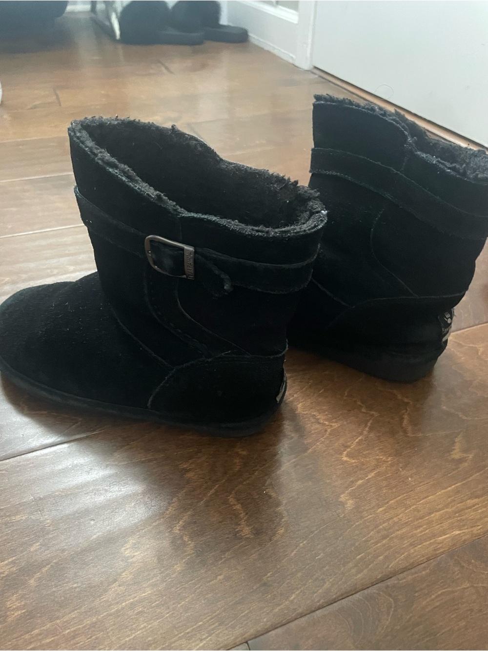 Black Faux-Suede Insulated Boots